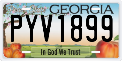 GA license plate PYV1899