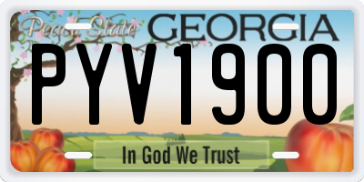 GA license plate PYV1900