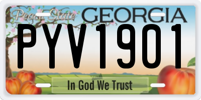 GA license plate PYV1901