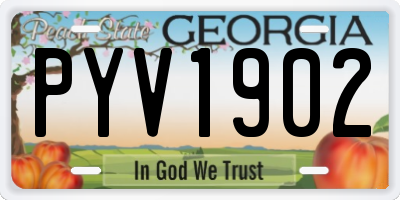GA license plate PYV1902
