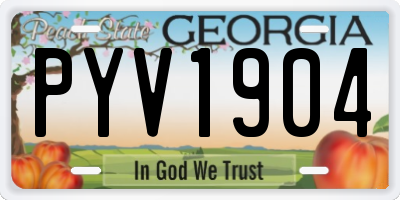 GA license plate PYV1904