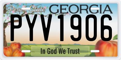 GA license plate PYV1906