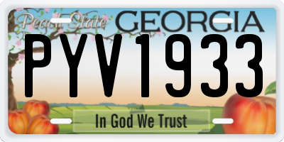 GA license plate PYV1933