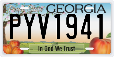 GA license plate PYV1941