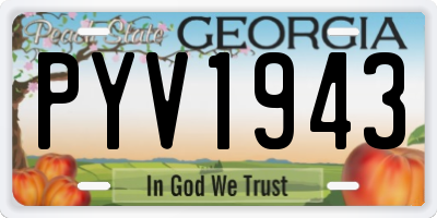 GA license plate PYV1943