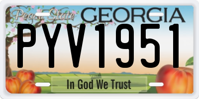 GA license plate PYV1951