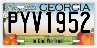 GA license plate PYV1952