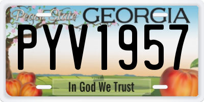 GA license plate PYV1957