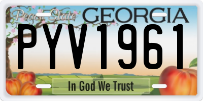 GA license plate PYV1961