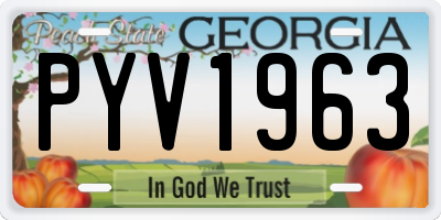GA license plate PYV1963