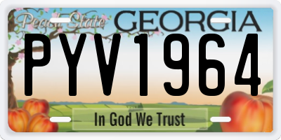 GA license plate PYV1964