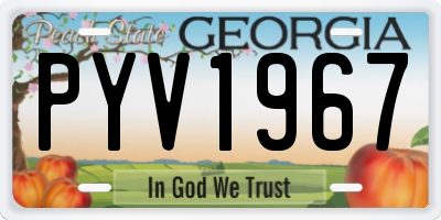 GA license plate PYV1967