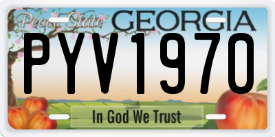 GA license plate PYV1970