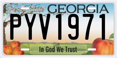 GA license plate PYV1971