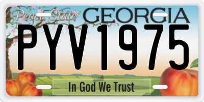 GA license plate PYV1975