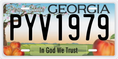 GA license plate PYV1979