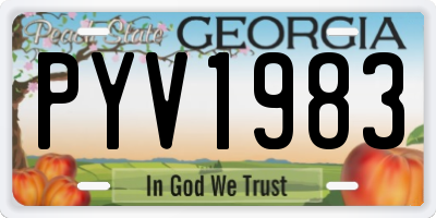 GA license plate PYV1983
