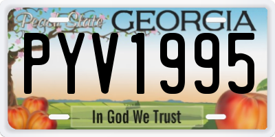 GA license plate PYV1995