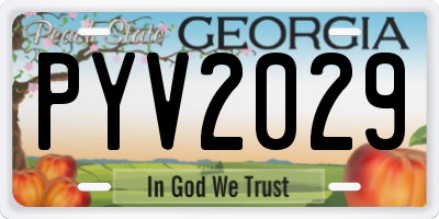 GA license plate PYV2029