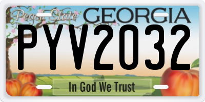 GA license plate PYV2032