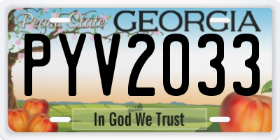 GA license plate PYV2033