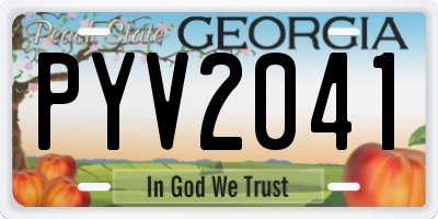 GA license plate PYV2041