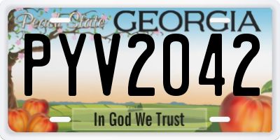 GA license plate PYV2042