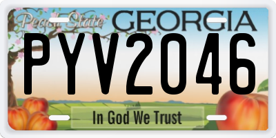 GA license plate PYV2046