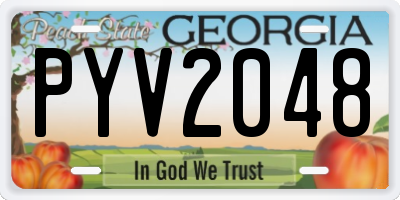 GA license plate PYV2048