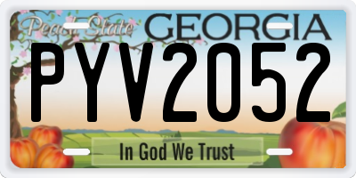 GA license plate PYV2052