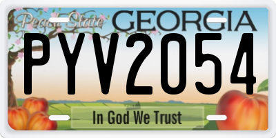 GA license plate PYV2054