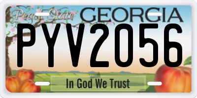 GA license plate PYV2056