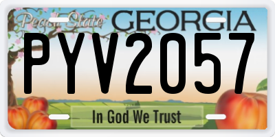 GA license plate PYV2057