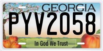 GA license plate PYV2058