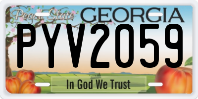 GA license plate PYV2059