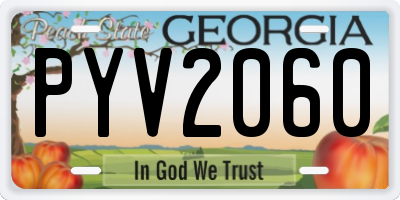 GA license plate PYV2060