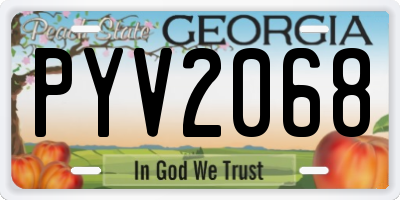 GA license plate PYV2068