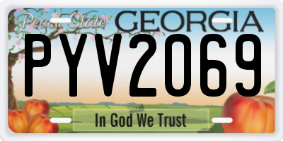 GA license plate PYV2069
