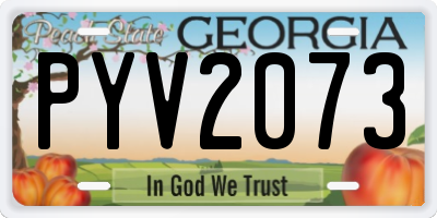 GA license plate PYV2073
