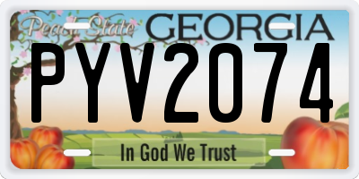 GA license plate PYV2074