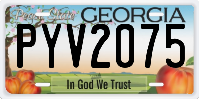 GA license plate PYV2075