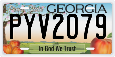 GA license plate PYV2079