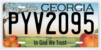 GA license plate PYV2095