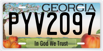 GA license plate PYV2097