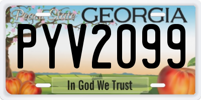 GA license plate PYV2099