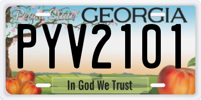 GA license plate PYV2101