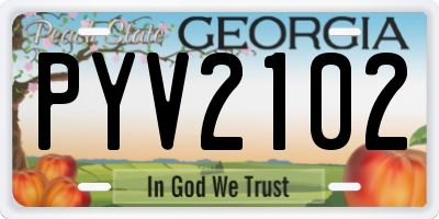 GA license plate PYV2102