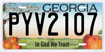 GA license plate PYV2107