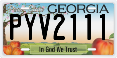 GA license plate PYV2111