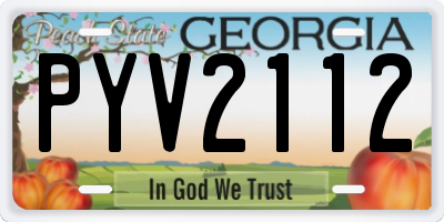 GA license plate PYV2112